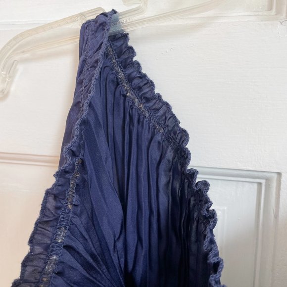 Rachel Comey Dress Long Maxi Silk Navy Blue Mini Pleats Formal Gown 4 - Picture 12 of 13